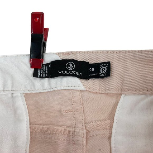 Volcom Dress Pants Womens Sz 28 Beige Fix Waist Slim Straight Regular Fit $75Nwt - Picture 6 of 15